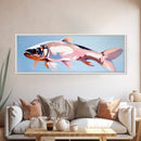 Fish, Ocean Wildlife, Coastal Art, Framed Canvas Print, Nautical Wall Art, Minimalist Decor, Beach House Art, Dining Room Art