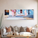 Surfer Girl, Pink Surfboard, Coastal Lifestyle, Beach House, Framed Canvas Print, Tropical Wall Art, Boho Home Decor, Gift Idea