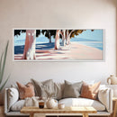 Tree Lined Path, Coastal Art, Scenic Landscape, Framed Canvas Print, Office Wall Art, Minimalist Nature Decor, Modern Impressionism