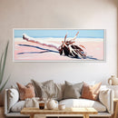 Fallen Palm, Driftwood Beach, Coastal Landscape, Framed Canvas Print, Ocean Art, Beach House Decor, Minimalist Nature Aesthetic