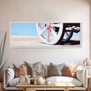Rustic Wheel, Country Road, Soft Pastel Landscape, Farmhouse Decor, Western Wall Art, Framed Canvas Print, Living Room Aesthetic