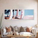 Seaside Trees, Coastal Serenity, Minimalist Nature Art, Zen Wall Decor, Neutral Home Aesthetic, Framed Canvas Print, Modern Tranquility