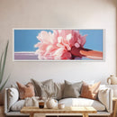 Reflection Peony, Feminine Wall Art, Elegant Floral Decor, Framed Canvas Print, Soft Aesthetic, Bedroom Wall Art, Pastel Beauty