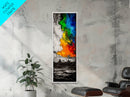 Color Explosion, Abstract Nature, Mountain Glow, Canvas Print, Vibrant Wall Art, Modern Painting, Bold Home Decor, Statement Piece