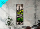 Forest Reflection, Cabin On Water, Tranquil Nature Scene, Woodsy Home Decor, Green Wall Art, Peaceful Landscape, Framed Canvas Print