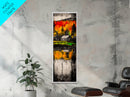 Forest Through Seasons, Abstract Nature Art, Vibrant Tree Painting, Framed Canvas Print, Modern Living Room Art, Colorful Landscape Art