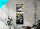Stormy Landscape, Dramatic Sky Art, Moody Coastal Painting, Canvas Print, Nature Inspired Art, Dark Blue Wall Decor, Living Room Art