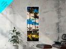 Modern Tropical Home Painting, Palm Trees Wall Art, Coastal Beach House Decor, Vibrant Blue and Green Art, Summer Wall Art, Canvas Print