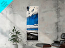 Coastal Path Painting, Modern Beach Landscape, Blue Sky and Ocean Art, Contemporary Home Decor, Living Room Wall Art, Canvas Print