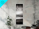 Black and White Seascape, Minimalist Ocean Horizon Art, Coastal Nautical Wall Decor, Modern Beach House Artwork, Framed Canvas Print