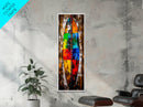 Abstract Surfboard, Vibrant Beach Art, Boho Wall Decor, Coastal Home, Surf Culture, Canvas Print, Living Room, Colorful Statement