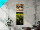 Stormy Sky, Open Fields, Nature Painting, Moody Art, Framed Canvas Print, Minimalist Landscape, Living Room Wall Art, Neutral Color Palette
