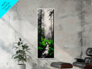 Misty Forest, Green Ferns, Moody Nature, Dark Aesthetic, Wall Decor, Canvas Print, Living Room Art, Modern Minimalist Artwork