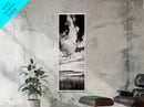 Black and White Sky, Cloudscape Wall Art, Minimalist Artwork, Nature Landscape Painting, Office or Bedroom Decor, Framed Canvas Print