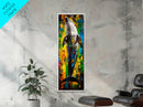Colorful Dolphin Art, Ocean Wildlife Painting, Nautical Home Decor, Beach House Wall Art, Coastal Living Style, Canvas Print