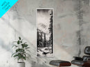 Snowfall Forest, Framed Canvas Print, Winter Scene, Nature Lover Gift, Minimalist Home Decor, Monochrome Art, Living Room Artwork
