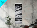 Majestic, Mountain, Black and White, Framed Canvas Print, Sky Photography, Minimalist Wall Art, Home Office Decor, Living Room Artwork