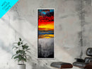 Vibrant, Sunset, Beach, Framed Canvas Print, Coastal Wall Art, Tropical Sunset, Living Room Decor, Bold Colorful Painting