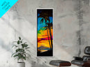 Palm Trees, Sunset, Ocean, Canvas Print, Tropical Wall Art, Vibrant Seascape, Beach House Decor, Exotic Landscape Painting