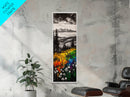 Vibrant Landscape, Mountain View, Wildflower Meadow, Framed Canvas Print, Nature Art, Cabin Decor, Rustic Wall Art, Living Room Wall Art