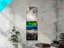 Abstract Landscape, Green and Blue, Modern Minimalist, Framed Canvas Print, Contemporary Wall Art, Office Decor, Living Room Artwork