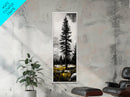 Lone Pine, Mountain View, Black and White, Canvas Print, Nature Wall Art, Rustic Home Decor, Cabin or Lodge Artwork