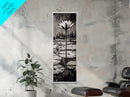 Lotus Bloom, Black and White, Water Lily, Zen Artwork, Framed Canvas Print, Botanical Wall Art, Nature Decor, Serene Living Space