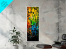 Vibrant Flowers, Colorful Abstract Art, Nature Painting, Expressive Home Decor, Framed Canvas Print, Living Room Wall Art, Bold Design