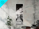 Wooden Dock, Black and White Lake Art, Rustic Cabin Wall Decor, Peaceful Waterfront Scene, Minimalist Landscape, Canvas Print