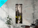 Forest Pathway, Black and White Nature Art, Autumn Trees Painting, Woodland Scene, Rustic Landscape, Living Room Wall Art, Canvas Print