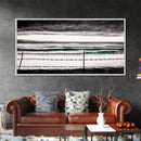 Stormy Ocean, Coastal Wall Art, Black and White Seascape, Minimalist Art, Modern Home Decor, Beach House Artwork, Framed Canvas Print