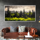 Green Forest, Mountain Landscape, Misty Trees, Framed Canvas Print, Nature Wall Art, Cabin Decor, Moody Landscape, Large Home Wall Art