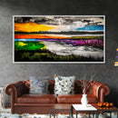 Vibrant Abstract, Modern Painting, Colorful Landscape, Framed Canvas Print, Living Room Wall Art, Bold Statement Piece, Home Decor