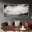 Abstract Waterfall Art, Black and White Canvas Print, Modern Wall Decor, Nature Inspired Artwork, Living Room Art, Minimalist Painting