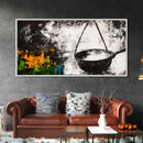 Abstract Kitchen Art, Black and White Canvas Print, Minimalist Artwork, Rustic Wall Decor, Unique Home Aesthetic, Framed Canvas Print