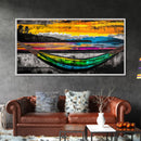 Hammock Sunset Relaxation Art, Framed Canvas Print, Colorful Beach Wall Art, Tropical Home Decor, Vibrant Living Room Art, Boho Art