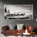 Elk, Wildlife, Mountain, Framed Canvas Print, Rustic Lodge Art, Winter Nature Scene, Cabin Wall Decor, Hunting Artwork, Western Aesthetic