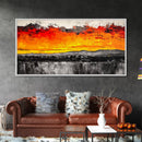 Fiery Sunset, Dramatic Sky, Abstract Landscape, Canvas Print, Modern Art, Bold Wall Decor, Warm Colors, Living Room Accent