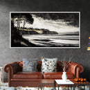 Black White, Coastal Cliffs, Seascape, Large Canvas Print, Ocean Wall Art, Modern Landscape, Minimalist Painting, Nautical Home Decor