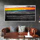 Mountain Sunset, Colorful Landscape, Rustic Wall Art, Cabin Decor, Nature Painting, Western Art, Large Wall Art, Framed Canvas Print