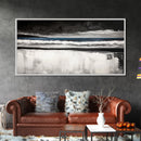 Stormy Beach, Coastal Landscape, Black and White Ocean Art, Moody Seascape, Nautical Home Decor, Modern Minimalist Art, Canvas Print