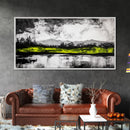 Mountain Reflection, Black and White Art, Minimalist Nature Print, Rustic Home Decor, Modern Landscape Painting, Canvas Print