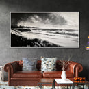 Stormy Ocean, Black and White Canvas Print, Coastal Wall Art, Dramatic Seascape Painting, Nautical Home Decor, Living Room Statement