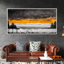 Sunset Over Ocean, Dramatic Sky, Coastal Landscape, Minimalist Wall Art, Beach Home Decor, Framed Canvas Print, Large Statement Art