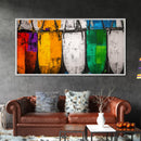 Colorful Boats, Abstract Nautical, Coastal Wall Art, Vibrant Painting, Modern Home Decor, Bold Statement, Beach House, Framed Canvas Print