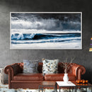 Stormy Ocean, Dramatic Seascape, Blue Waves, Coastal Decor, Moody Beach Art, Modern Wall Decor, Large Statement, Framed Canvas Print
