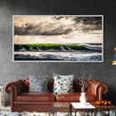 Green Wave, Stormy Ocean, Dramatic Canvas Print, Coastal Wall Art, Surfing Art, Minimalist Waves, Office Decor, Modern Seascape