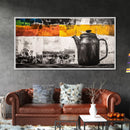 Retro Coffee Pot, Black and White Kitchen Art, Industrial Style, Canvas Print, Rustic Coffee Decor, Dining Room Wall Art, Barista Gift