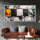 Abstract Blocks, Modern Geometric Art, Black and White Canvas Print, Colorful Wall Decor, Living Room Art, Framed Canvas Print