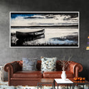 Still Water, Black and White Art, Reflection Canvas Print, Lake Scene Wall Art, Nature Decor, Peaceful Home Art, Framed Canvas Print